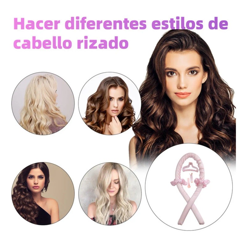 6pzs Curly Ondas En Cabello Rizos Sin Calor Tubo2 Scrunchie