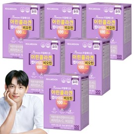 Realmedion Low-Molecular Young Fish Collagen Biotin 100 Packets x 6 Boxes, MFDS-Approved Dual-Functional Collagen Peptide Powder Stick / 리얼메디온 저분자 어린 피쉬 콜라겐 비오틴 100포x6박스 식약처인정 2중기능성콜라겐 펩타이드 분말 스틱