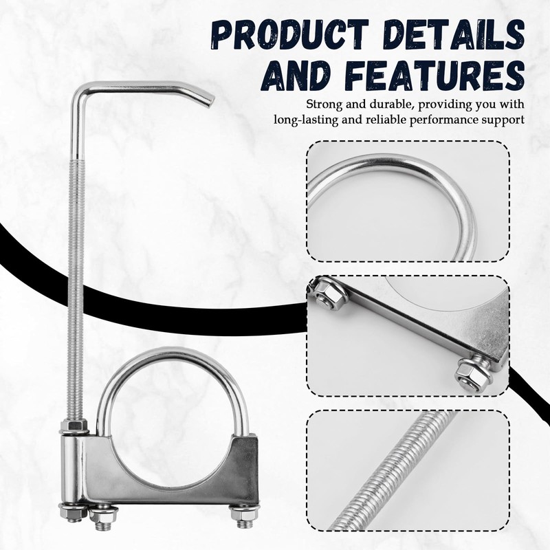 2.5 Inch Exhaust Hangers,Heavy Duty Adjustable 2.5 Exhaust Clamp with