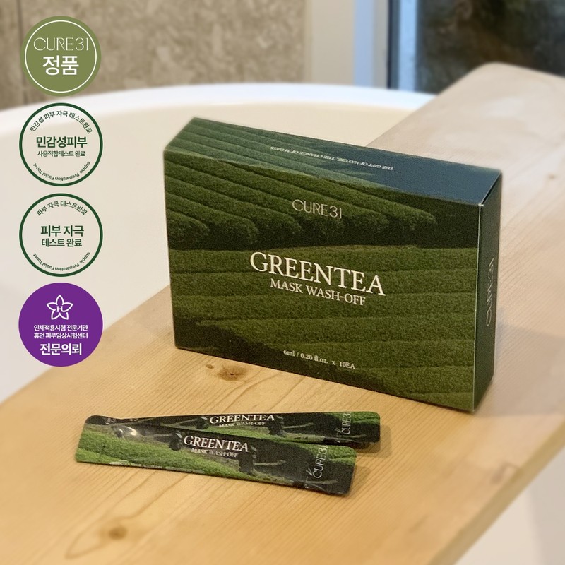 [2+1] Cure 31 Green Tea Mask Wash-Off Green Tea Pack