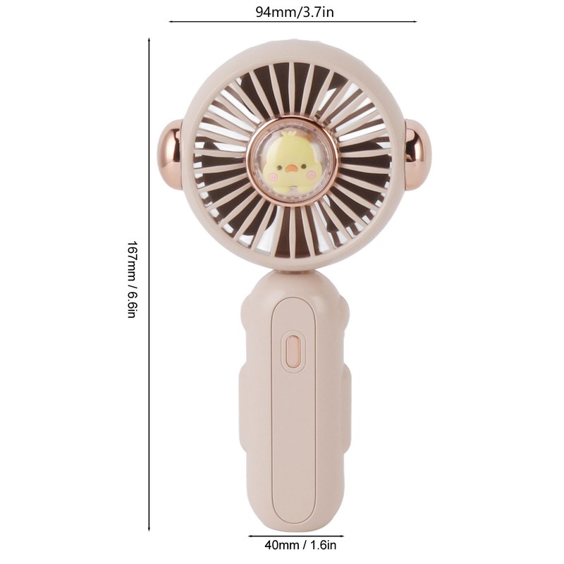 Foldable Mini Fan Cute Lightweight 900mAh Adjustable Low Noise Handheld