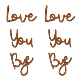 Love You Bye Wandaufkleber, Türaufsatz, braune Wandkunst, Familienschilder für Heimdekoration, Wand, Wohnzimmerdekoration