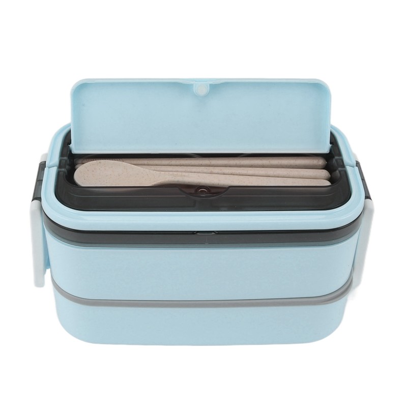 Lunch Box Double Layer Microwave Safe Leakage Proof Stainless Steel