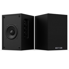 BESTISAN Active Bookshelf Speakers for Record Player, Powered Studio Turntable Speakers, for TV, PC and Wireless Music Streaming Featuring Bluetooth and RCA (SR16)
