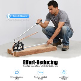 HAPPCUCOE 3/4'' 19mm Manual Tube Pipe Bender 180°Plumbing Tools Bending Tool For Refrigeration Copper Aluminum Pipes Soft Iron And Steel Tubes