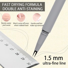 Liquid Eyeliner with Double Tip, Waterproof and Smudge-proof Liquid Eyeliner Pen, Eye Liner, Grey Lower Eyelash Pen, Liquid Eyeliner, Durable Eyeliner Pen for Lower Eyelashes