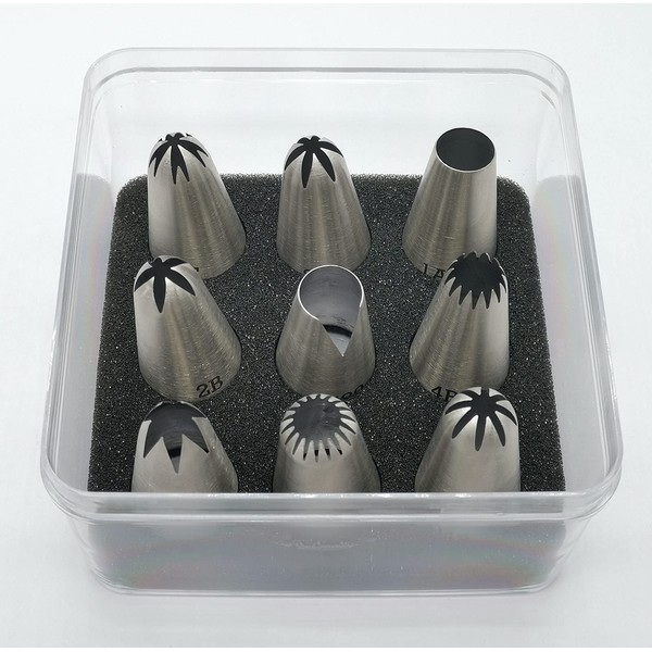 WJIASI 9 Pack Large Piping Nozzles Kits,DIY Icing Nozzles Cake