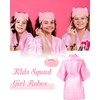 Jecery 5 Pack Kids Birthday Squad Girl Robes Silk Satin