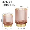 FullMeet Makeup Brush holder Organizer, Crystal Glass Toothbrush Holders, Striped