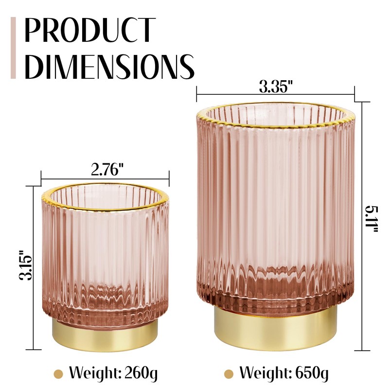 FullMeet Makeup Brush holder Organizer, Crystal Glass Toothbrush Holders, Striped