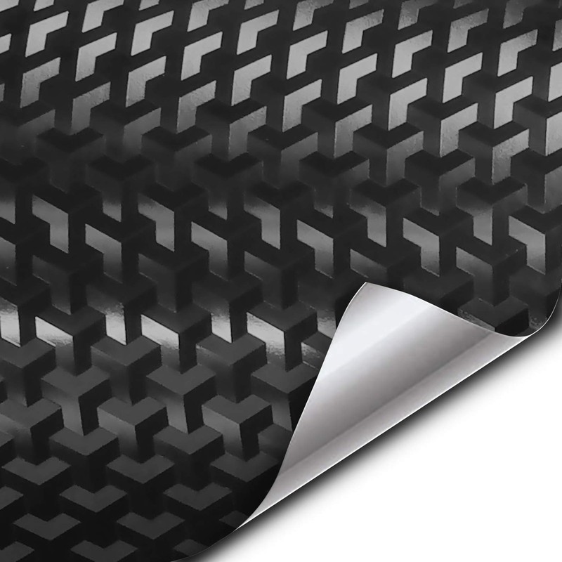 VViViD Designer Black Carbon Fiber Vinyl Wrap (Triangle Carbon, 25ft