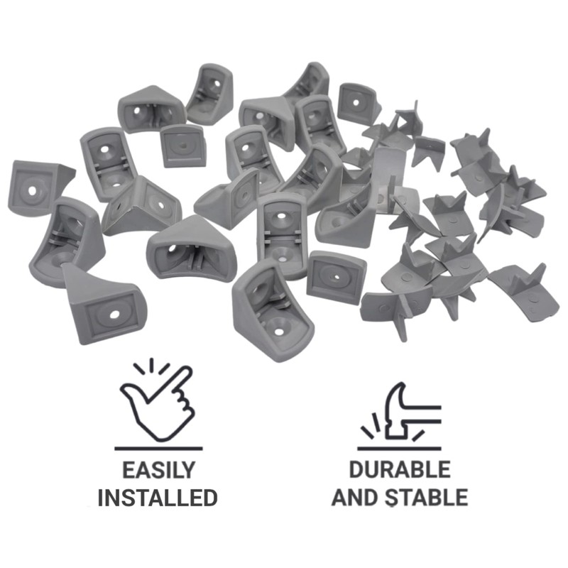 Dima (Pack of 20 pcs) Grey Shelf Brackets 24 x