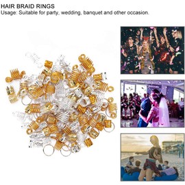 Puños de Trenzado para el Cabello, 160 piezas Joyas para el Cabello Trenzado Anillos de joyería para el cabello Decoraciones para el cabello Anillos de patrón hueco Clips para trenzas Accesorios