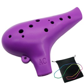Aestivate Plastic Ocarina Instrument 12 Hole Ocarina Alto C 12-Hole Ocarina Instrument Easy Instrument (Purple)