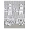 Maritime White Lace Curtain Lighthouse Made of Plauen Lace Panel