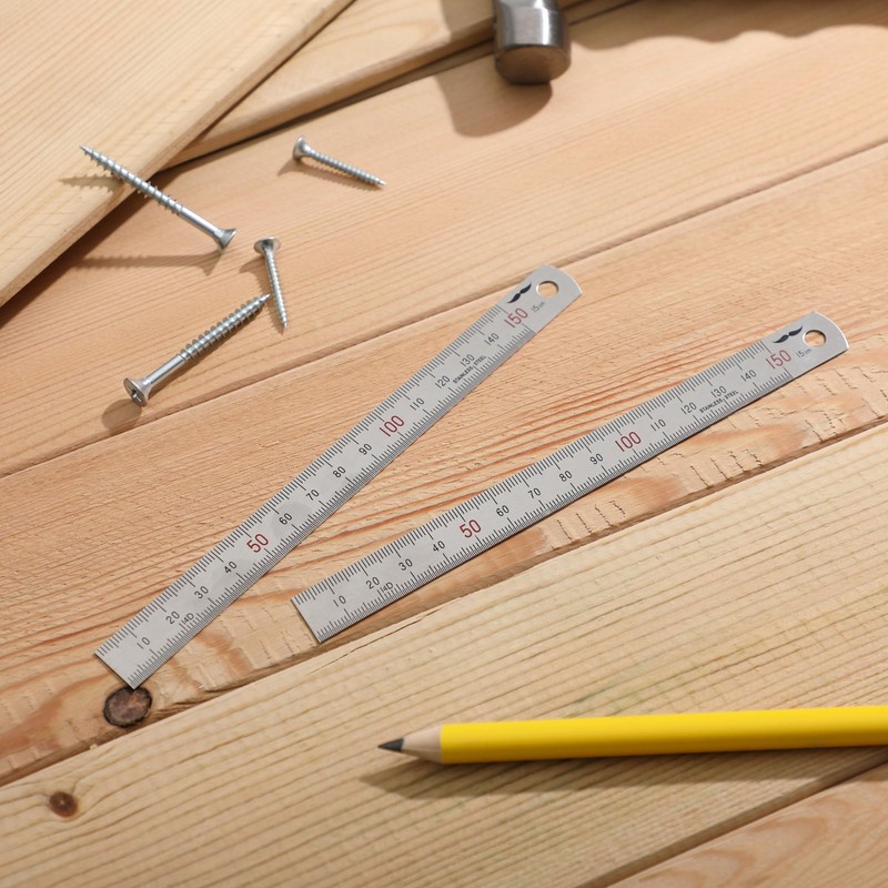 Mr. Pen Machinist Ruler, 2 Pack, 150mm, Graduations 0.5mm, Stainless