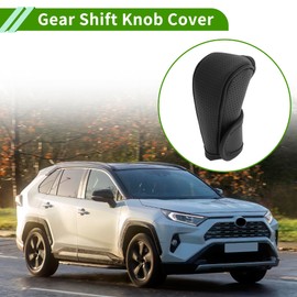 Universal 11.5x5cm/4.53"x1.97" Gear Shift Knob Cover Anti-Slip Stick Shifting Handle Protector Faux Leather 1 Pc Black