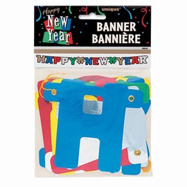Metallic New Year Jointed Banner - 4' | Multicolor | 1 Pc