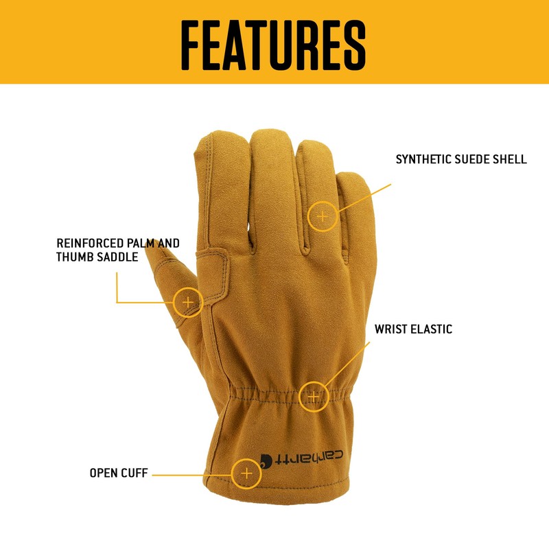 Carhartt A553 - Guantes de piel para hombre, Grande, G