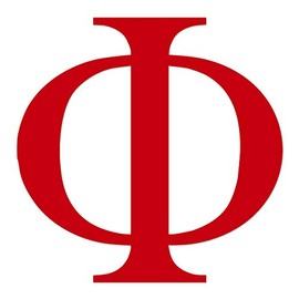 Applicable Pun Phi Greek Letter Φ - Vinyl Decal for Outdoor Use on Cars, ATV, Boats, Windows and More - Red 7 Inches Tall