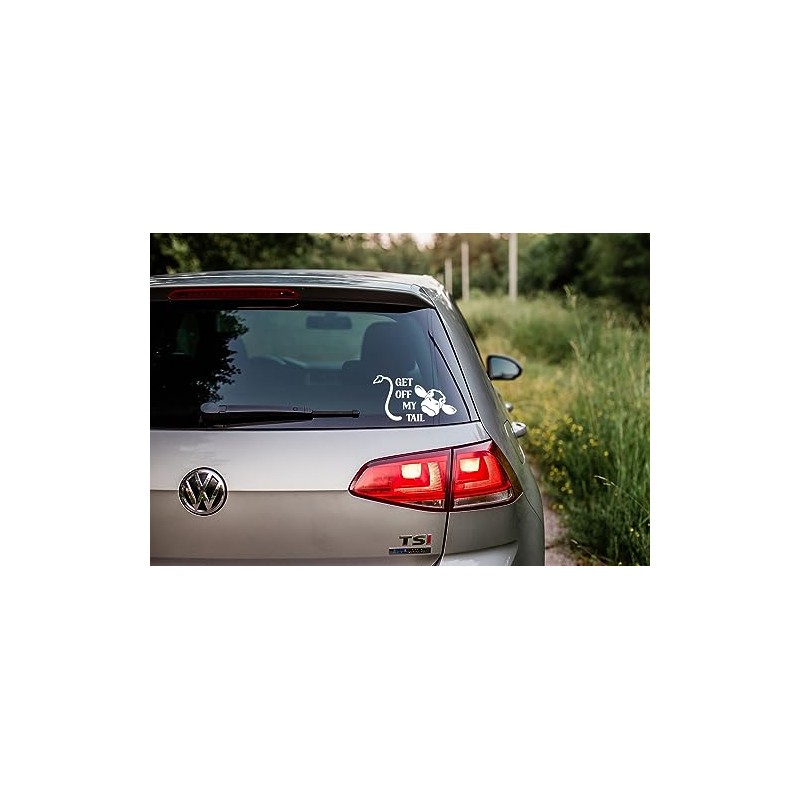 Get Off My Tail Cow Funny Car Bumper Sticker -