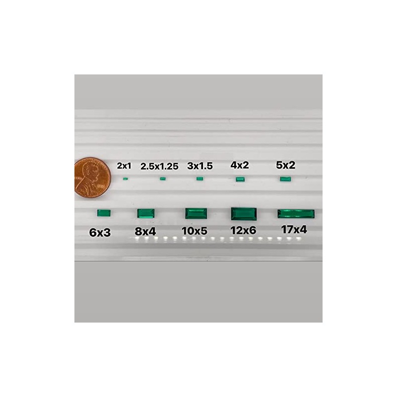 2.5x1.25 mm AAA Baguette Shape Lab Created Emerald (1 pc)