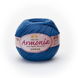 Hilaza Armonía Omega, bola de 100 gramos (Azul francés)