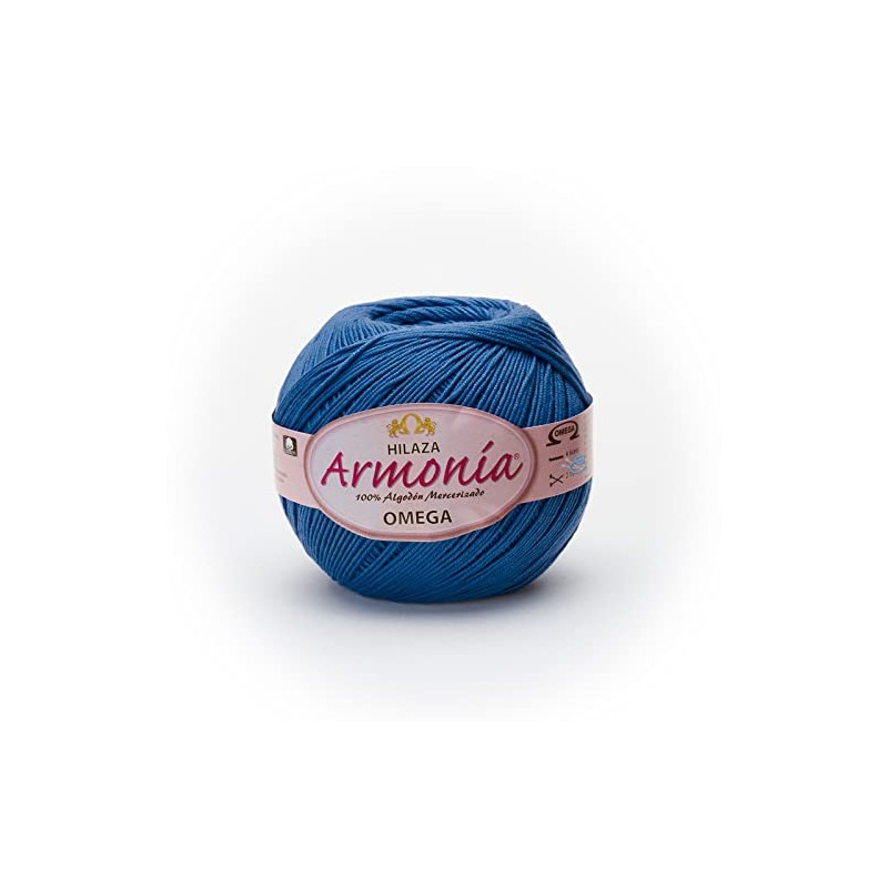 Hilaza Armonía Omega, bola de 100 gramos (Azul francés)