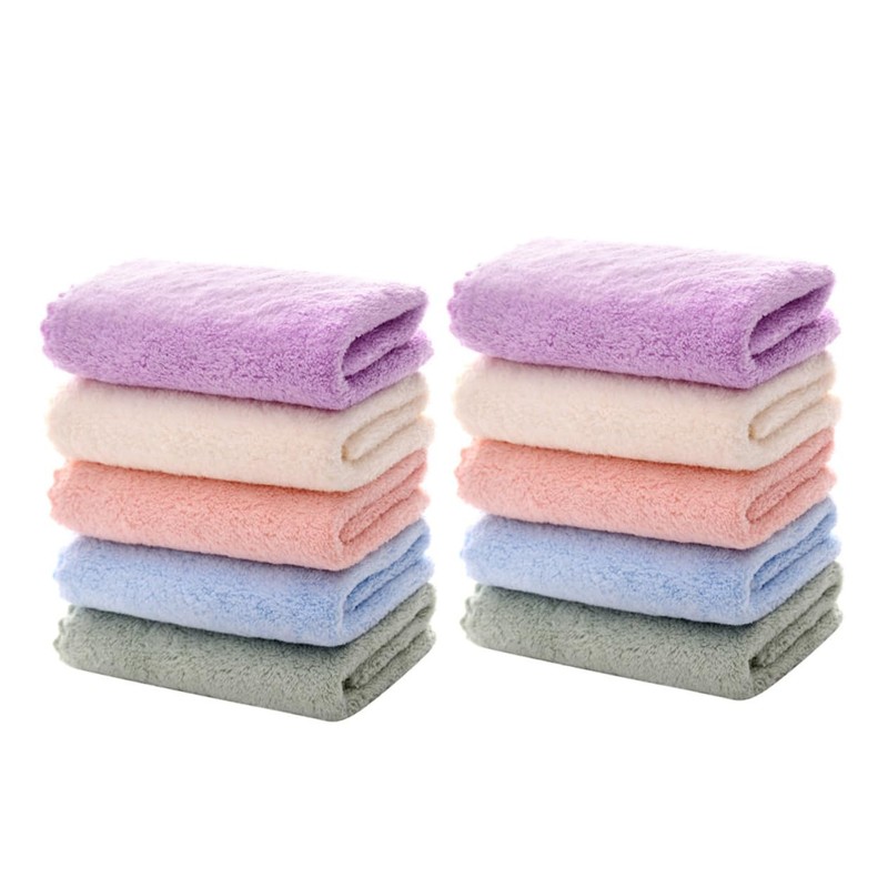FOMIYES 10pcs Soft Makeup Remover Cloth Fast Drying Washcloth Micro-fiber