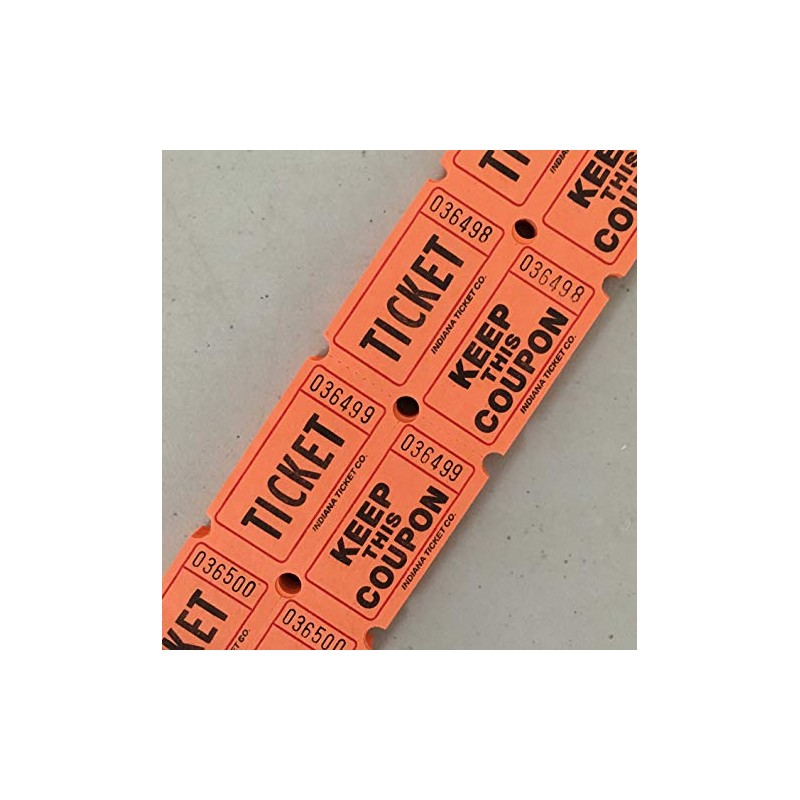 500 Orange 50/50 Double Stub Raffle Tickets