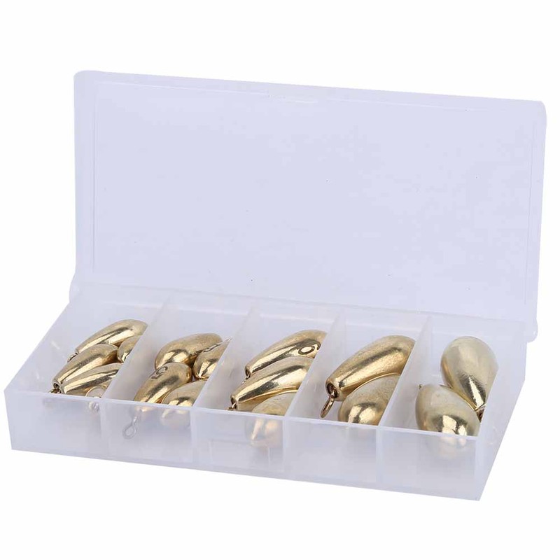 16pcs/Box Outdoor Fishing Copper Sinkers Weights Anglers Tackle Accessory