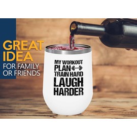 Personal Trainer White Edition Wine Tumbler 12oz - My Workout Plan - Fitness Instructor Workout Coach Exercise Lover Cardio Lover Gym Coach