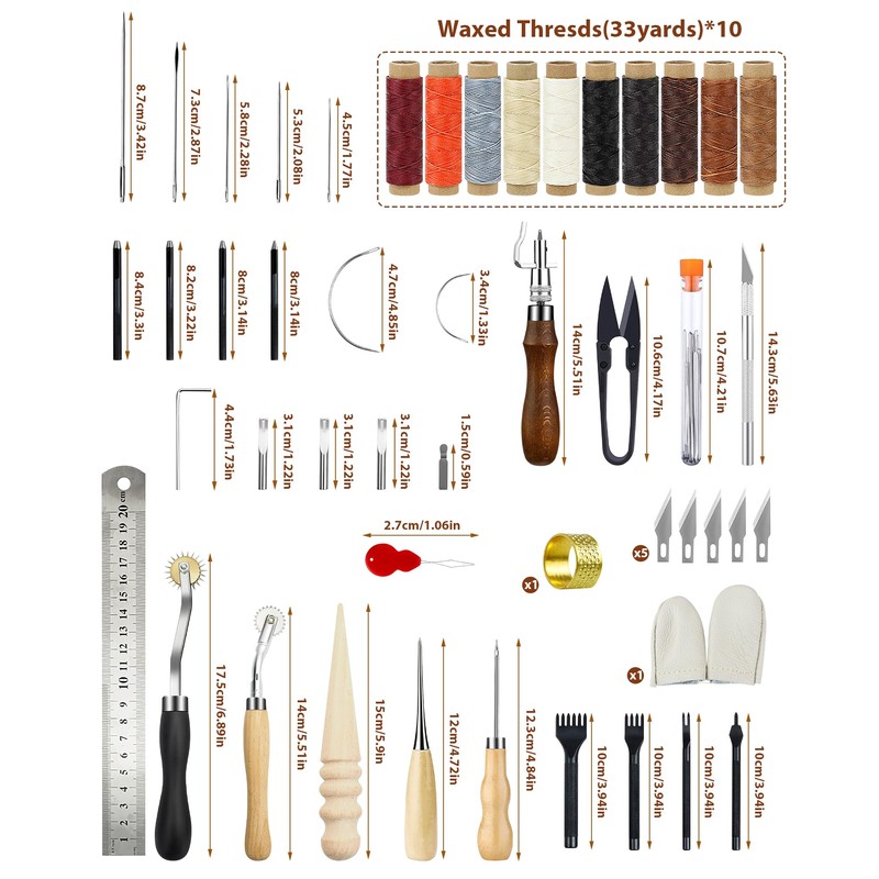 PLANTIONAL Leather Working Tools for Beginners: Professional Leather Craft Kit