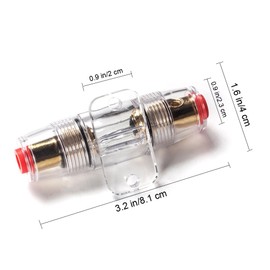 60A Inline AGU fuse holder fits for 4 8 10 Gauge wire including 2 pcs 60A Fuse 1pc Hex key wrench