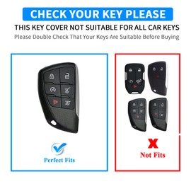 QBUC for Chevy Key Fob Cover,Soft Key Shell Case with Keychain for GMC 2021-2025 Yukon Tahoe Suburban Silverado Sierra 1500 2500HD 3500HD Car Accessories(6 Buttons，Blue)