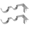 2 PCS Double Curtain Rod Bracket, Hanging Type Curtain Rod
