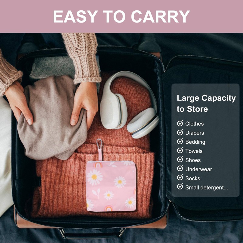 2Pcs Packable Large Laundry Bags for Dirty Clothes - Waterproof,