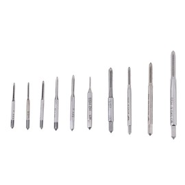 10 PCS Mini Machine Hand Taps Set, M1 to M3.5 Straight Fluted Hand Screw Thread Wire Tapping Hand Tool Kit