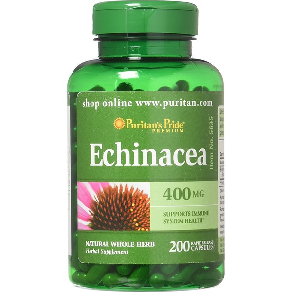 Puritans Pride Echinacea 400 mg for Health to Support Immune System, 200 Count