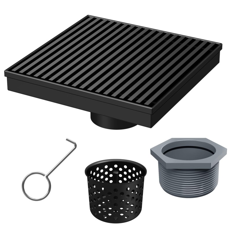 Sharpeye 6 Inch Square Shower Drain with Removable Wedge Wire