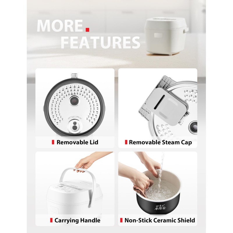 TOSHIBA OriginTaste Rice Cooker 5.5-Cup Uncooked, Fuzzy Logic, 15-in-1 Functions,