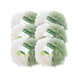EcoTools 2 en 1 Ecopouf, esponja de ducha ecológica con red reciclada, accesorio de baño para hombres y mujeres, vegano y última intervensión de crueldad, 6 unidades