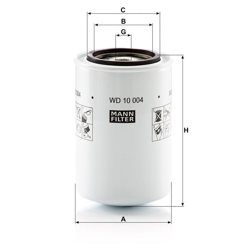 MANN-FILTER WD 10 004 Filtro de aceite – Para Camiones,