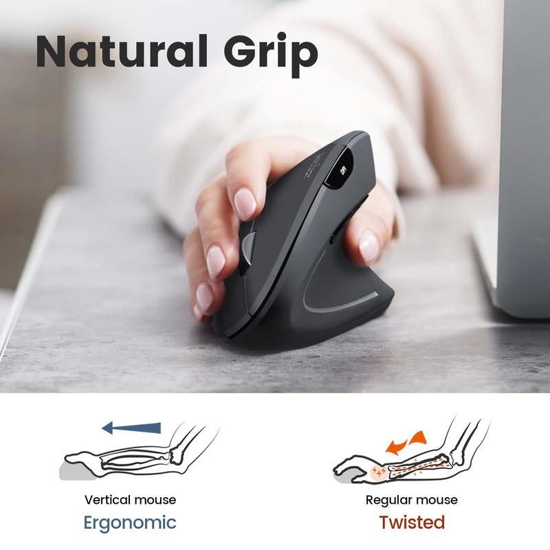 Perixx PERIDUO-813B US, Wireless Ergonomic Compact Keyboard & Vertical Mouse