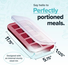 Souper Cubes 2 Tbsp Silicone Freezer Molds With Lids - Silicone Herb Freezer Molds - Silicone Freezer Tray with Lids for Baby Food, Pesto, Tomato Paste and More - Cranberry – 1-Pack