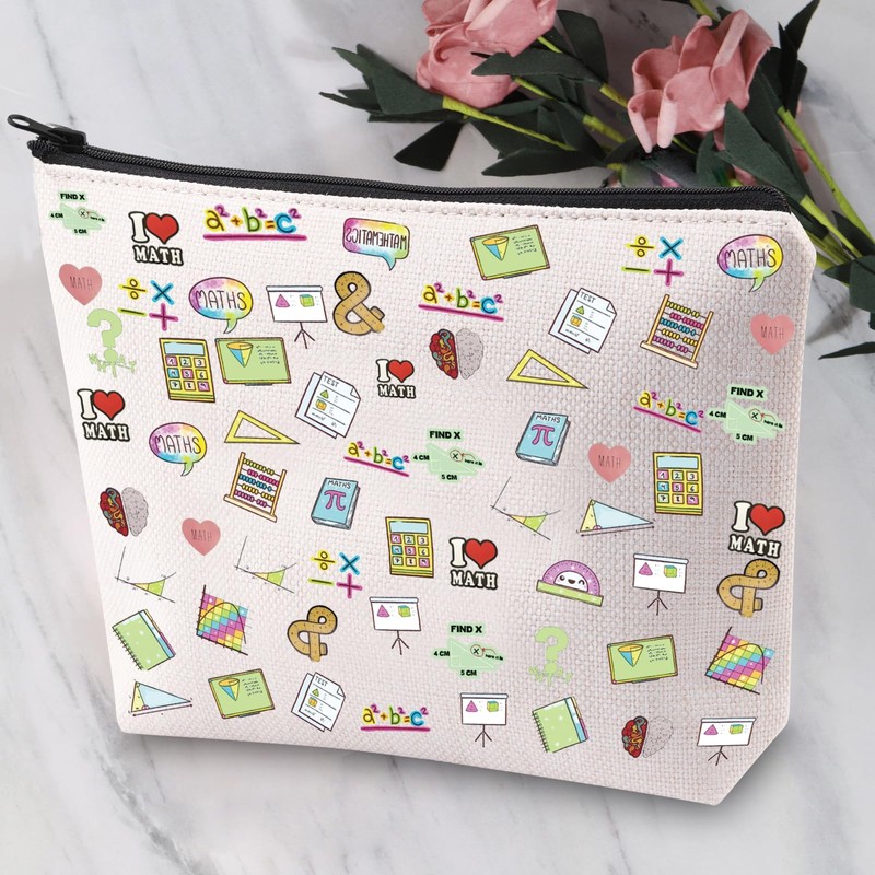 JYTAPP Math Science Cosmetic Bag Math Themed Zipper Bag Math