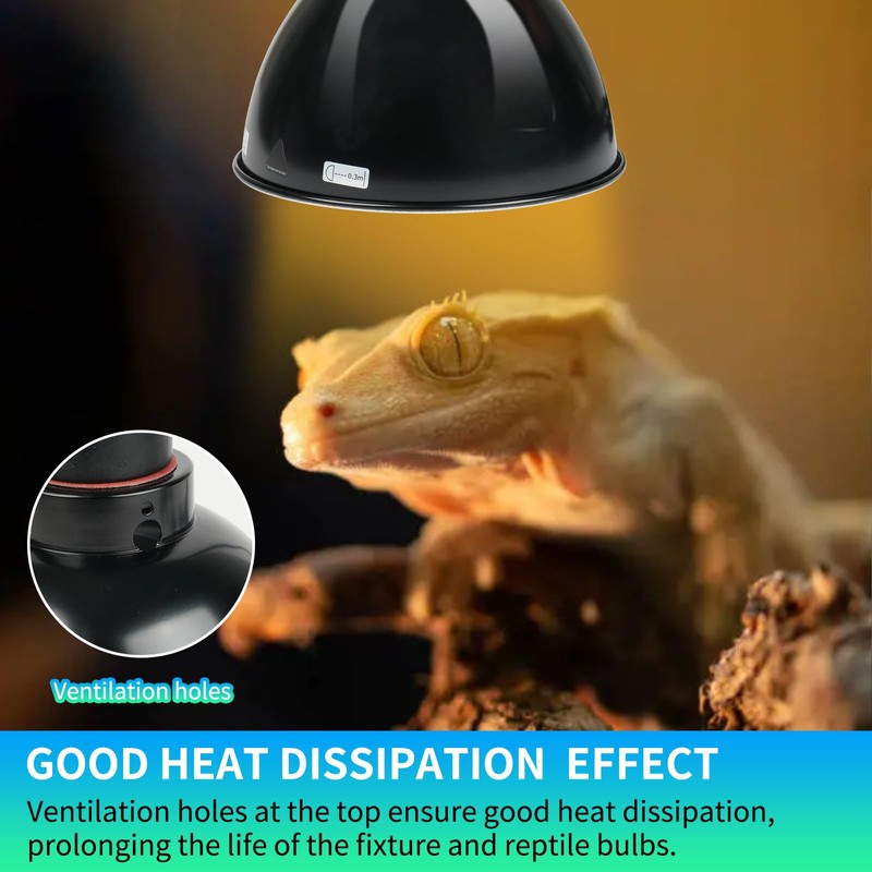 REPTI HOME Reptile Light Fixture with Dimming Thermostat, 8.5 Inch