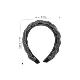 Beavorty Unique Lady's Braid Flannelette Headband Wide Grey Hair Accessory Fashion Headbands for Women Grey Hair Coverage Touch up