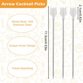 6Pcs 4.53 Inch Reusable Metal Cocktail Garnishes for Drinks,Ymapinc 304 Stainless Steel Cocktail Picks for Drinks, Martini Picks for Drink, Garnish Pick for Cocktails Swords Drink Pick for Bar Party
