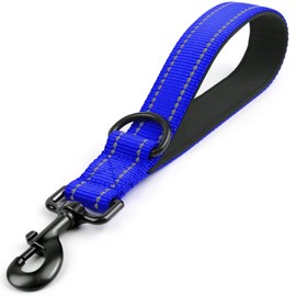 Joytale Strong Short Dog Leash 12 Inch, 1.2 Inch Wide Heavy Duty Traffic Leash for Dogs with Padded Handle, Short Leash for Dog Training Control, Reflective Leashes for Medium Large Dogs, Royal Blue